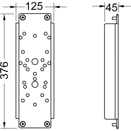 Панель для монтажа ручек с застенным модулем Tece TECEprofil 9042010