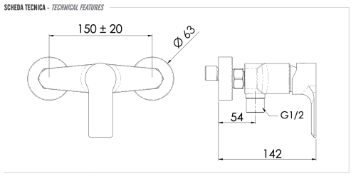 Смеситель для душа Remer Energy EY33 настенный хром без термостата - фото 2