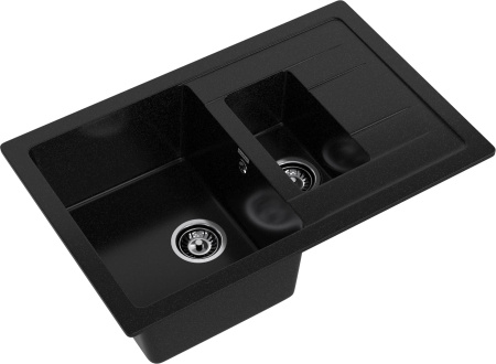 Кухонная мойка Granfest Quadro Q-775KL черный 77х50 цвет черный поверхность матовая