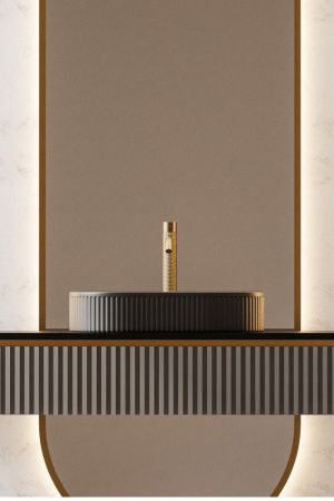 Раковина из сантехнического фаянса Abber BEQUEM AC2116MB 60х40 накладная цвет черный без отверстий под смеситель