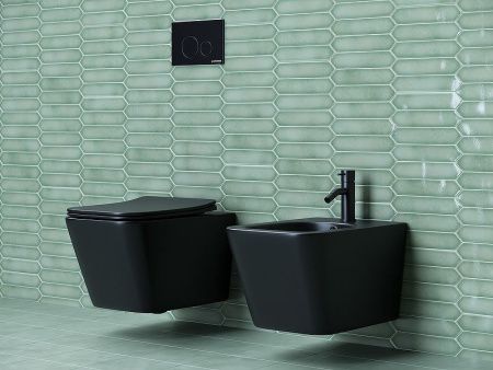 Унитаз подвесной Ceramica Nova METRIC CN3007MB черный с сиденьем микролифт безободковый душевой смыв