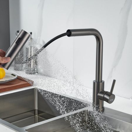 Смеситель для кухни Raffine F203T на мойку оружейная сталь