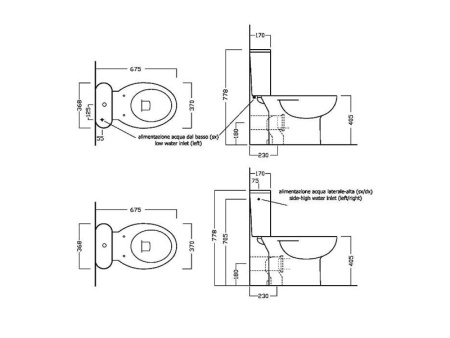 Унитаз напольный с бачком Hatria ERIKA PRO Q YXBQ01* белый с сиденьем микролифт душевой смыв