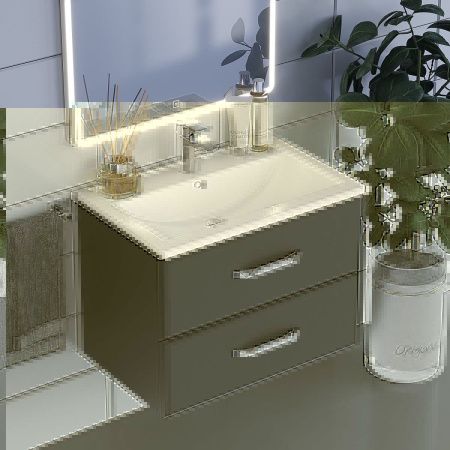 Тумба под раковину Uperwood Foster 291020516 70х50 подвесная цвет черный