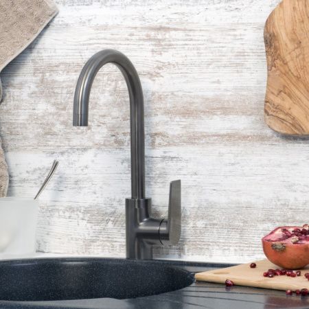 Смеситель для кухни Wasserkraft Wiese 8400 8407 на мойку серый