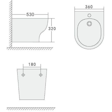 Биде подвесное Boheme Fiore 978-BIDET-B цвет черный
