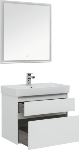 Комплект мебели: тумба с раковиной + зеркало Aquanet Nova Lite 00242903 75,7х46х145 напольный/подвесной - фото 2