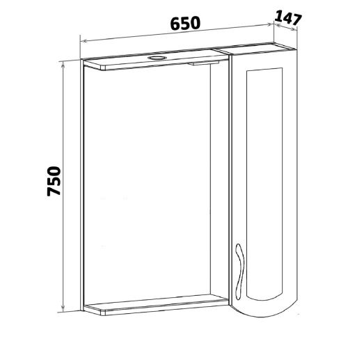Зеркало-шкаф RUNO Неаполь 00-00001030 65х75 подвесной цвет белый - фото 3