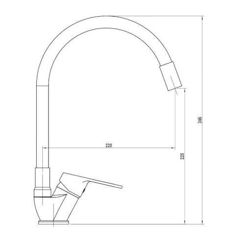 Смеситель для кухни Voda TD519B на мойку черный/хром - фото 3