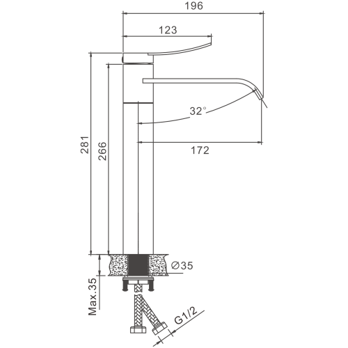 Смеситель Belz B11812-1 на раковину сатин - фото 2