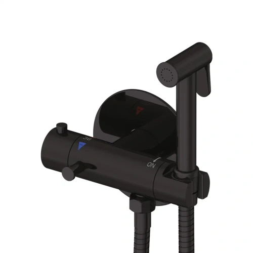 Гигиенический душ со смесителем Rose R915H черный - фото 2