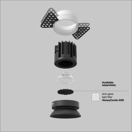 Светильник встраиваемый Maytoni Technical Round DL058-7W3K-TRS-B