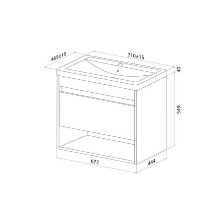 Тумба с раковиной Iddis Zodiac X ZDX70WNi95K 70х50 подвесная цвет белый