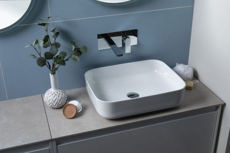 Раковина керамическая Aquanet SOUL-1 50х40 накладная цвет белый без отверстий под смеситель