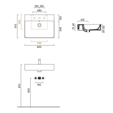 Раковина керамическая Catalano Premium 220600001 60 см подвесная цвет белый без отверстий под смеситель