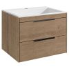Тумба под раковину Vincea Chiara 2D VMC-2C2600NO 60х50 подвесная цвет коричневый