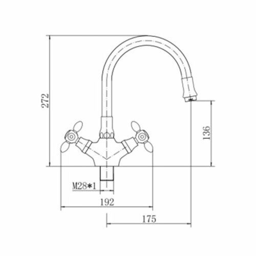 Смеситель для кухни Fashun A4419-B7268 на мойку хром/красный - фото 3