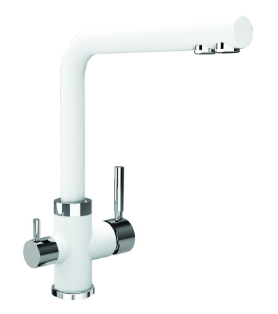 Смеситель для кухни Uperwood Quartz UPD-Q-03-01 UPD-Q-03-01 на мойку/столешницу белый матовый