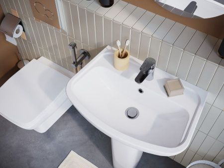 Раковина из сантехнического фарфора Santek Лонги 1WH501756 60х40 подвесная цвет белый