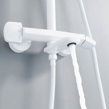Душевая стойка Rose R3936C настенная цвет белый