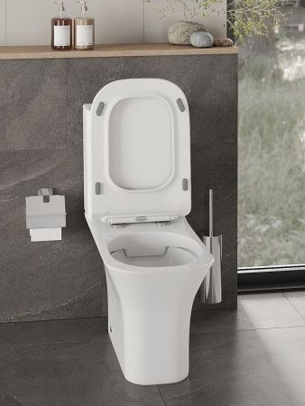 Унитаз напольный с бачком Orange C02-000W белый с сиденьем микролифт душевой смыв