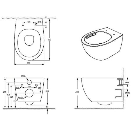 Унитаз подвесной Orange C07-150W белый с сиденьем микролифт смыв торнадо