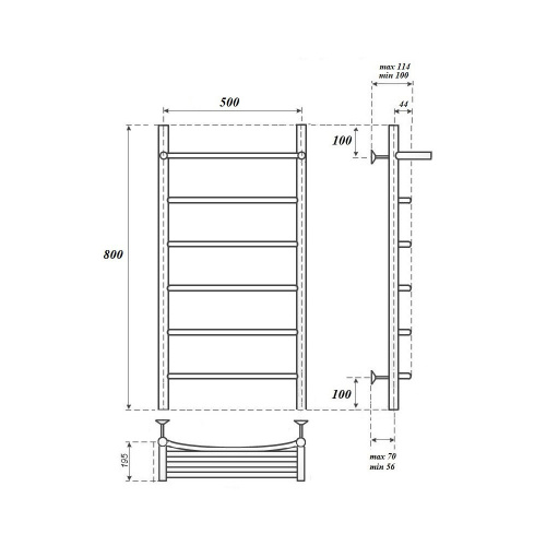 Полотенцесушитель Point Афина PN04158PE электрический хром - фото 2