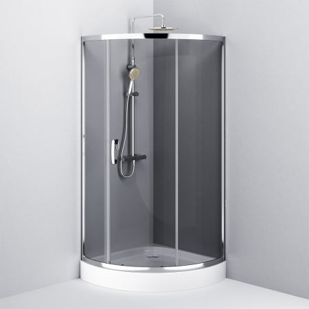 Душевой уголок Am.Pm Like W83G-315-090CG 90х90 стекло тонированное профиль хром глянцевый без поддона