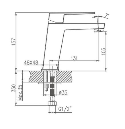 Смеситель Haiba HB191 HB10191 на раковину хром