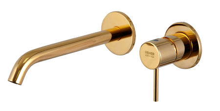 Смеситель для раковины Remer X Style X15PLDO встраиваемый в стену золото глянцевое