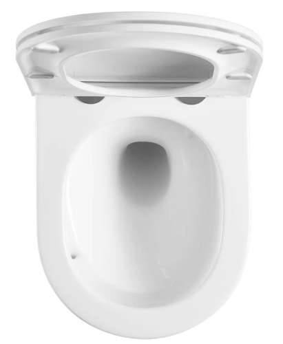 Унитаз подвесной Sintesi SIN-TS-ELL-153 белый матовый безободковый с сиденьем микролифт смыв торнадо - фото 3