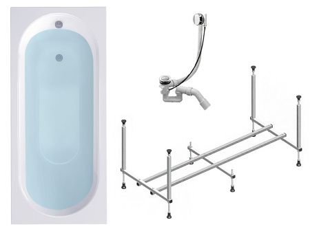 Ванна акриловая со шторкой Timo ROHA ROHA1370-KT13-SPV1505-T24 130х70 пристенная прямоугольная с каркасом