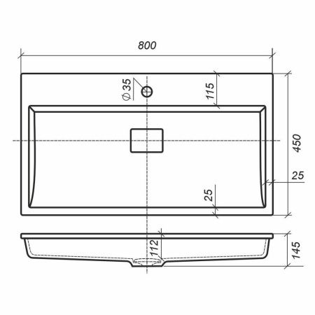 Раковина из искусственного камня Uperwood Barsa 3939193463 80х50 полувстраиваемая цвет черный
