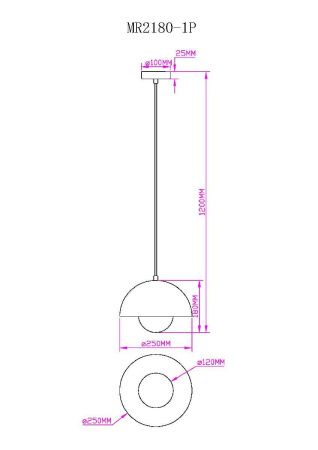 Светильник подвесной Myfar DOROTHY (ДОРОТХЫ) MR2180-1P