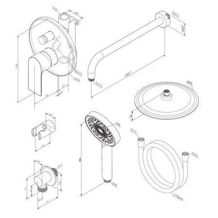Душевая система Damixa Apollo 947520000 встраиваемая в стену