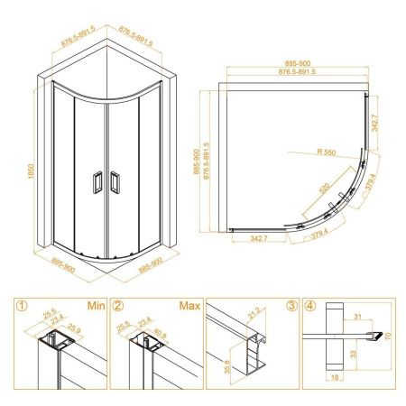 Душевой уголок RGW Classic 32095499-11 90х90 стекло прозрачное профиль хром без поддона