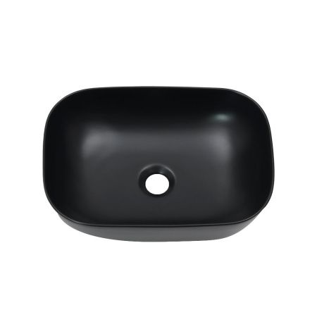 Раковина из сантехнического фарфора Melana 320328MB-805 50х30 накладная цвет черный без отверстий под смеситель
