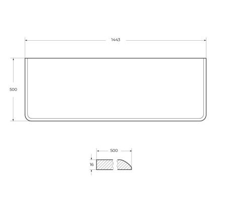 Столешница Cezares IDRA 55842 140х50 накладная
