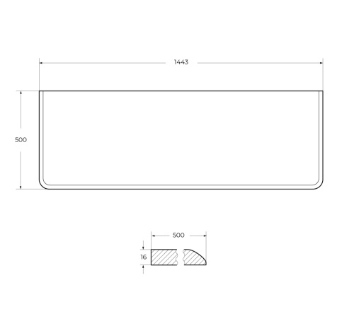 Столешница Cezares IDRA 55842 144х50 накладная - фото 2