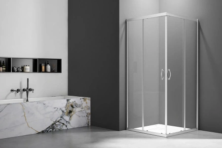 Душевой уголок Veconi Rovigo RV101-8090-01-C4 90х80 стекло прозрачное профиль хром глянцевый без поддона