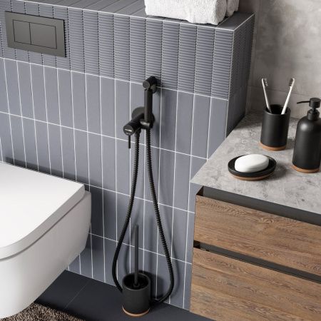 Гигиенический душ со смесителем Wasserkraft Встраиваемая продукция A70638 черный