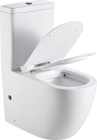 Чаша унитаза напольная Logan 00261949 цвет белый с сиденьем микролифт без бачка безободковая каскадный смыв
