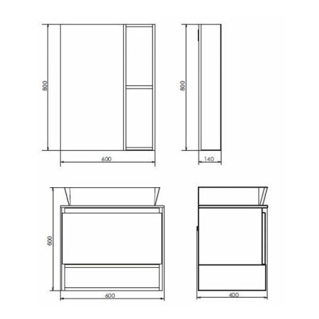 Тумба с раковиной Comforty Прага 00-00014535CF 60х40 подвесная цвет серый