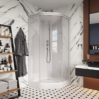 Душевая кабина Parly Penta P91 90х90 трапеция с крышей ориентация универсальная