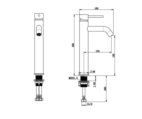 Смеситель Bronze de Luxe SCANDI 1452C на раковину хром - фото 3