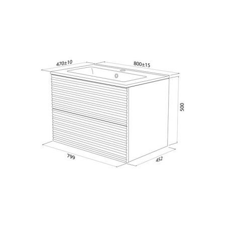Тумба с раковиной Iddis Bild BIL80G0i95K 80х50 подвесная цвет серый