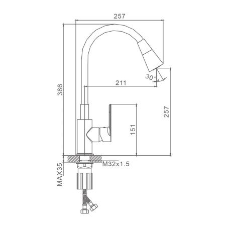 Смеситель для кухни Splenka S05 S05.43.06 на мойку черный