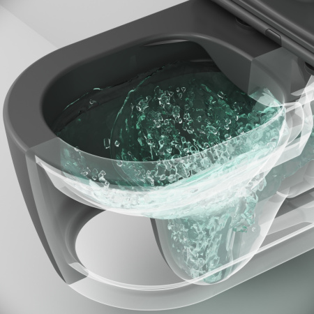 Унитаз подвесной Am.Pm Func C8F1700MBSC черный матовый с сиденьем микролифт безободковый каскадный смыв