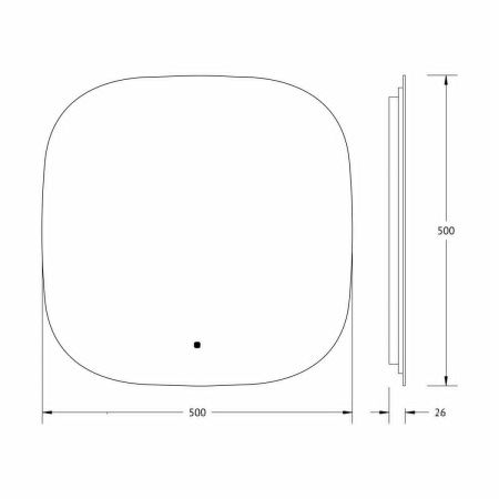 Зеркало с подсветкой Defesto OPTI DF 2848R 50х50 подвесное