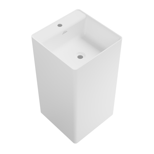 Раковина акриловая Wellsee Pure BY Wellsee 230715000 45х45 напольная цвет белый матовый 1 отверстие под смеситель - фото 2